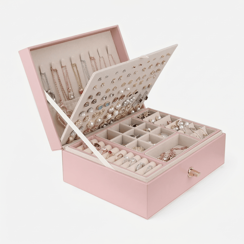 2-Layer Leather Jewellery Box for Vanity | My Jewellery Box - My Jewellery Box
