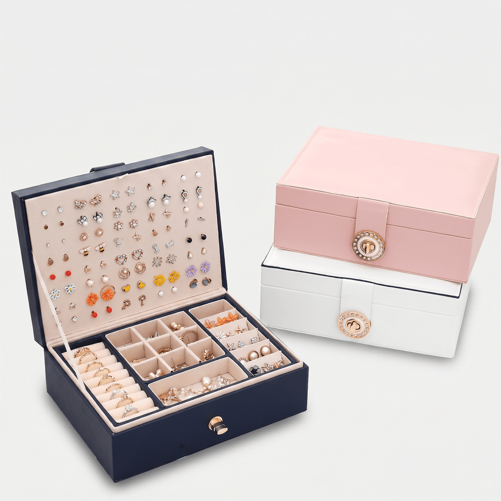 2-Layer Leather Jewellery Box for Vanity | My Jewellery Box - My Jewellery Box