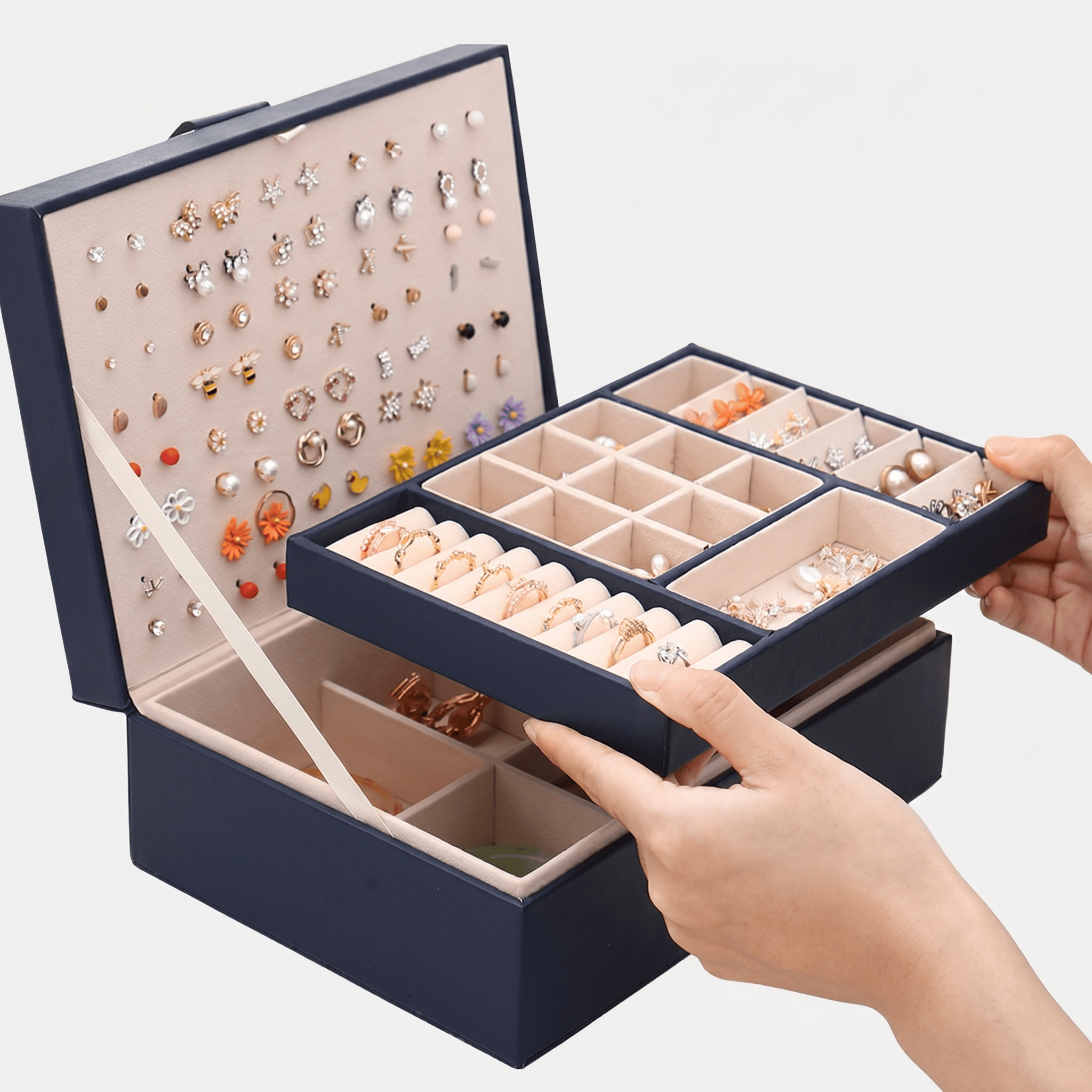 2-Layer Leather Jewellery Box for Vanity | My Jewellery Box - My Jewellery Box