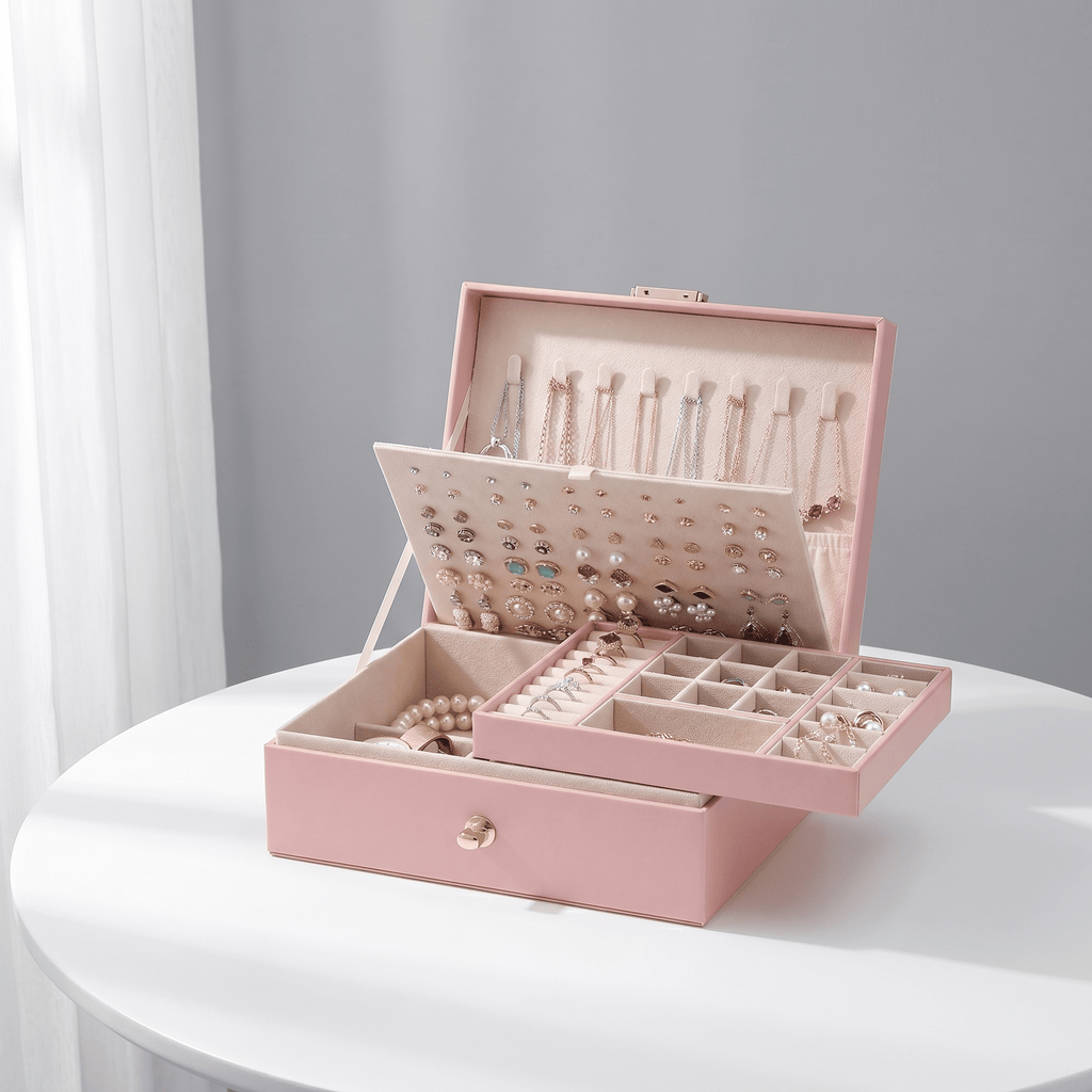 2-Layer Leather Jewellery Box for Vanity | My Jewellery Box - My Jewellery Box