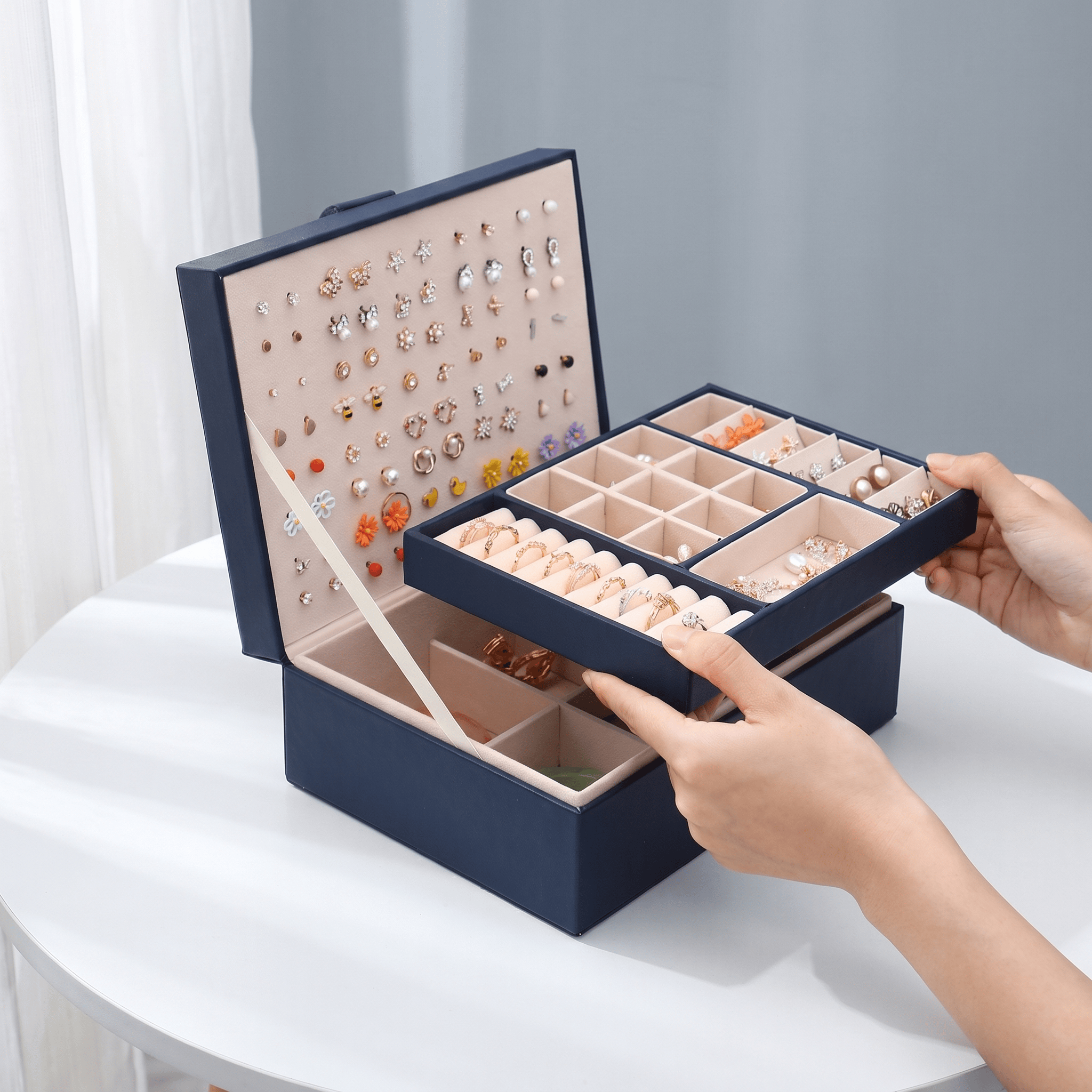 2-Layer Leather Jewellery Box for Vanity | My Jewellery Box - My Jewellery Box