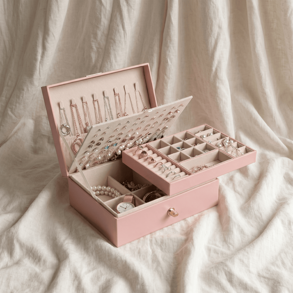 2-Layer Leather Jewellery Box for Vanity | My Jewellery Box - My Jewellery Box