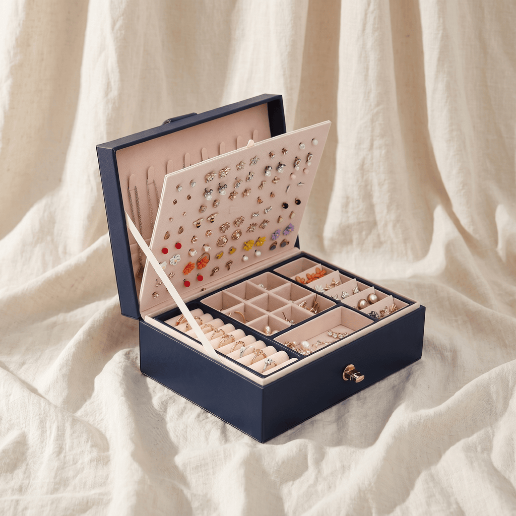 2-Layer Leather Jewellery Box for Vanity | My Jewellery Box - My Jewellery Box