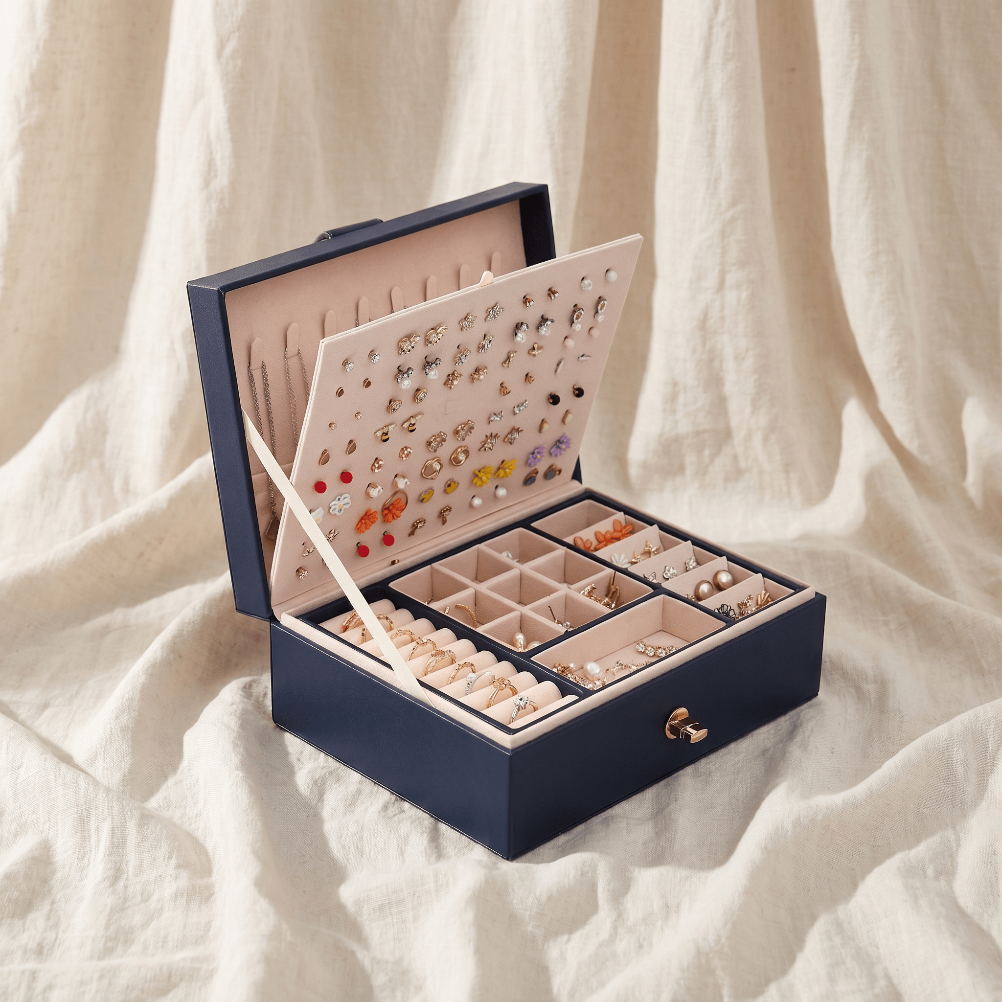 2-Layer Leather Jewellery Box for Vanity | My Jewellery Box - My Jewellery Box