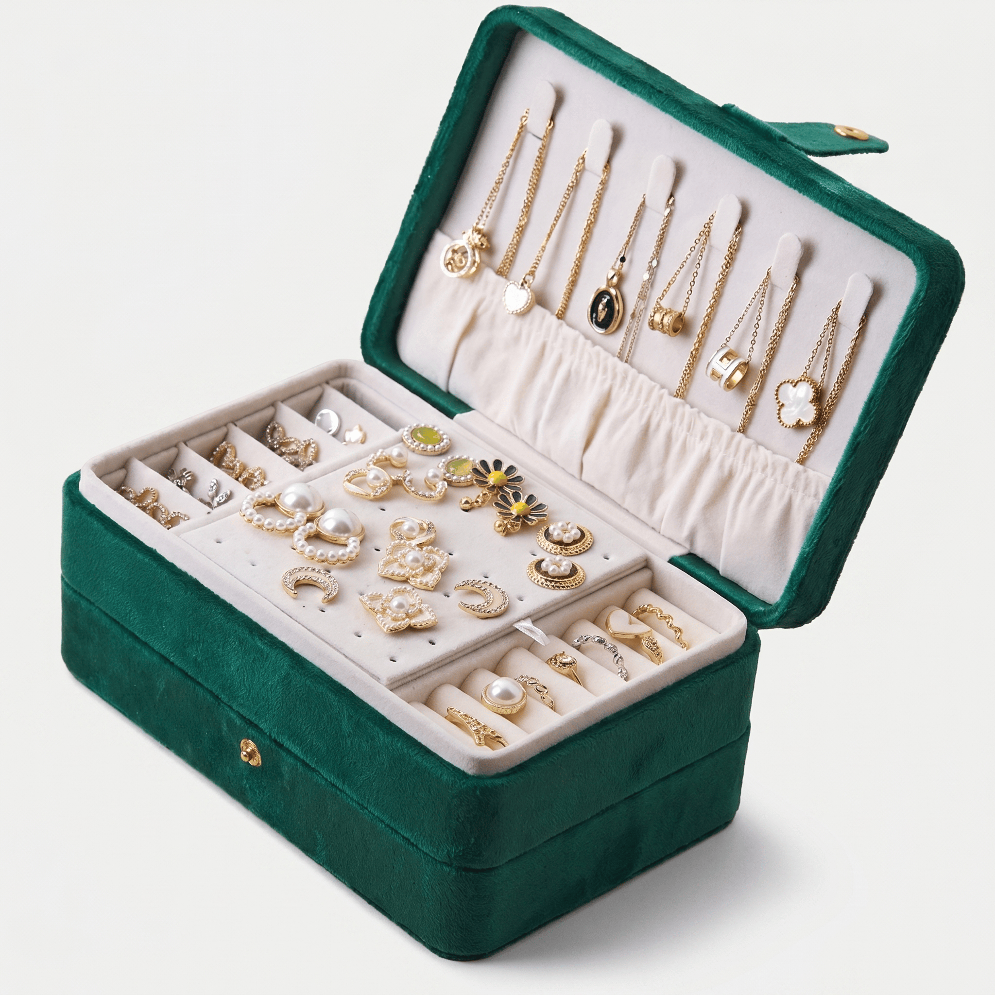 2 Layer Velvet Travel Jewellery Box - My Jewellery Box