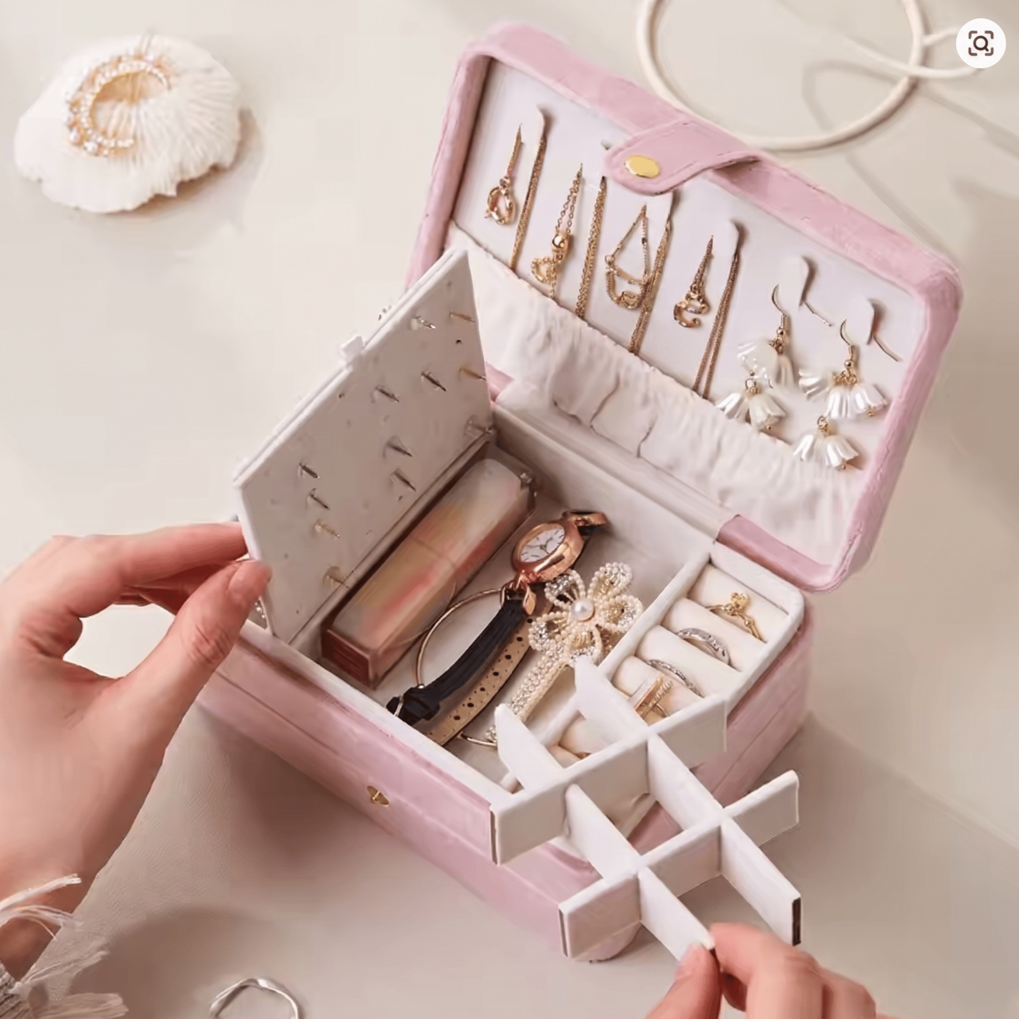 2 Layer Velvet Travel Jewellery Box - My Jewellery Box