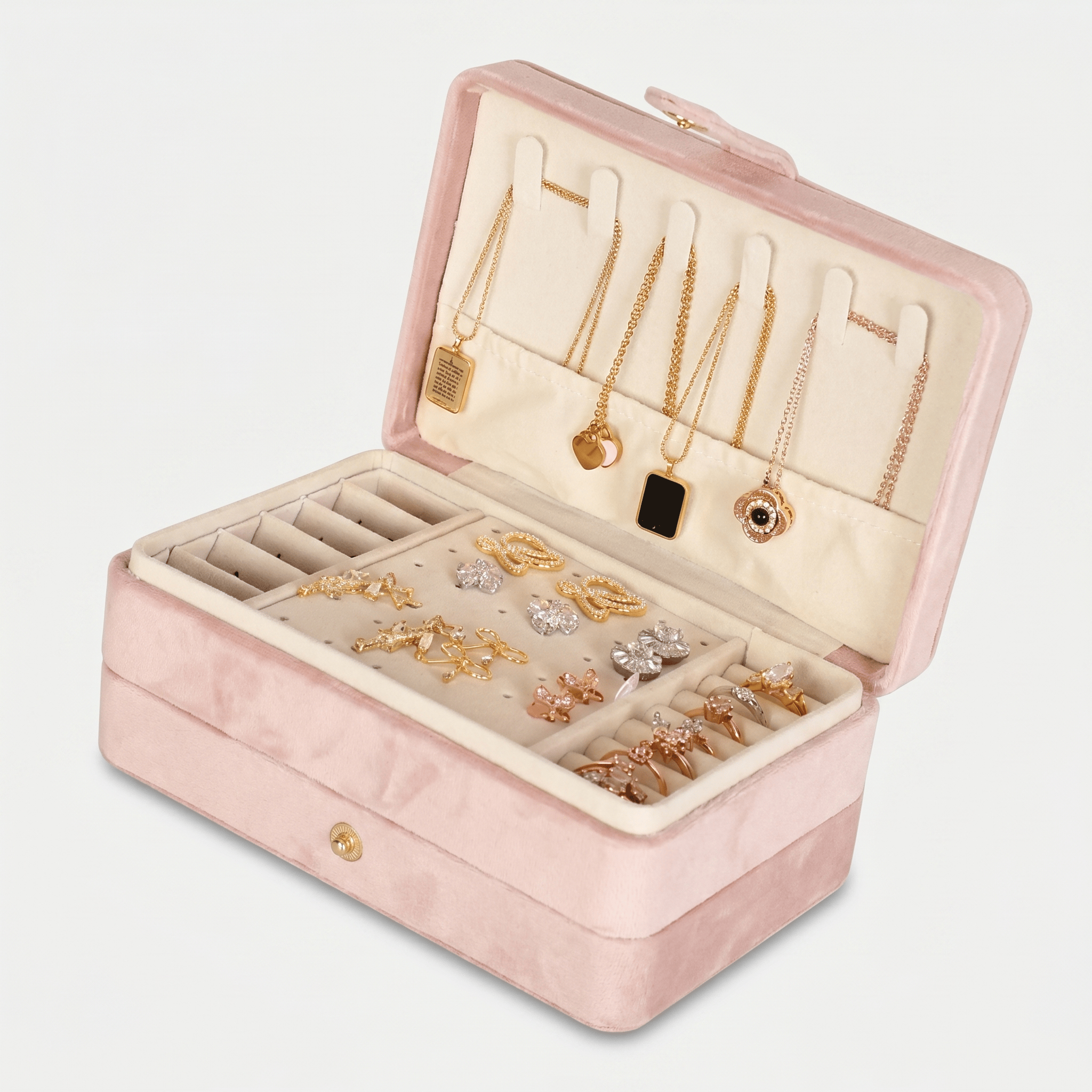 2 Layer Velvet Travel Jewellery Box - My Jewellery Box