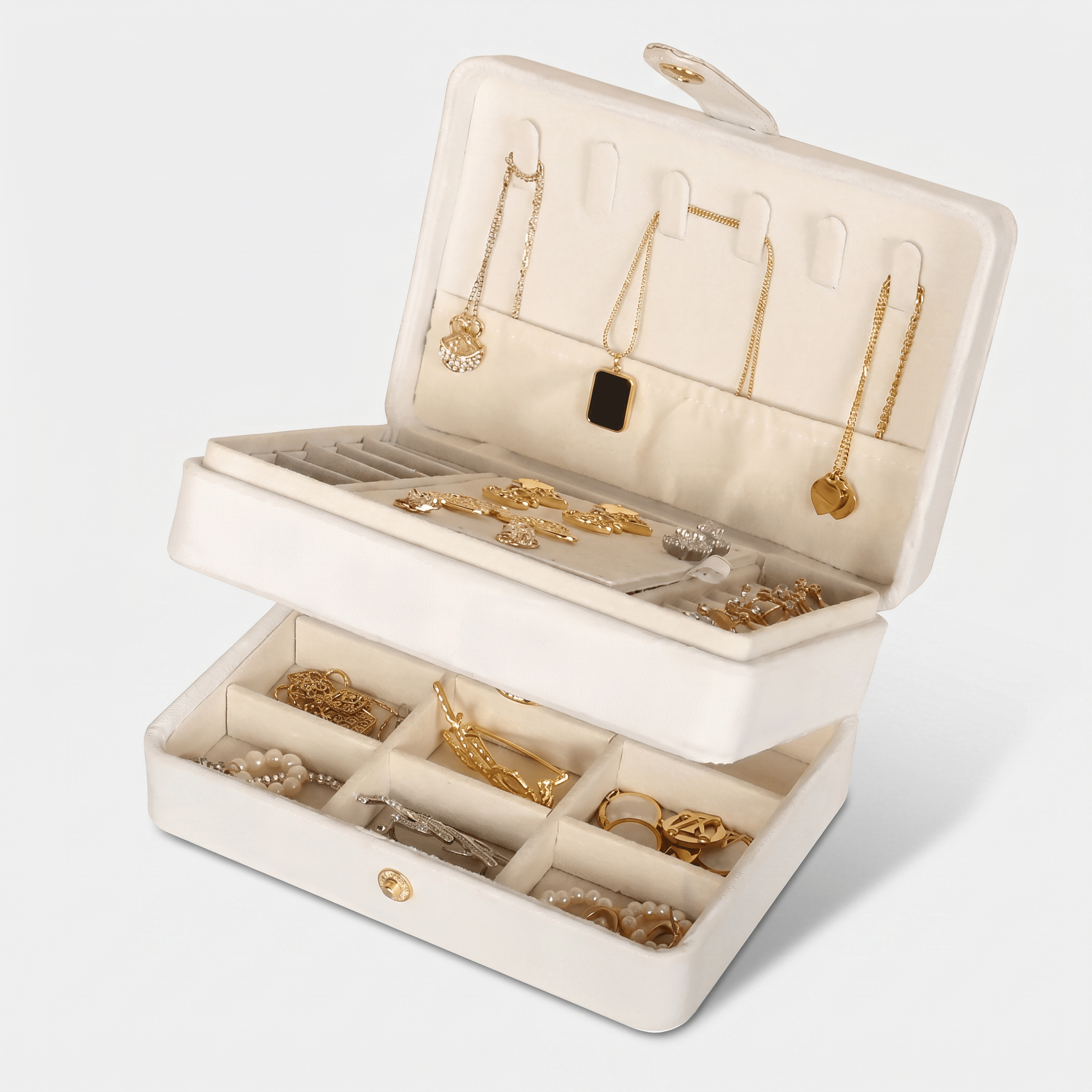 2 Layer Velvet Travel Jewellery Box - My Jewellery Box