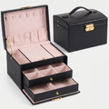 3 Layer Jewellery Box with Lock and Drawers - My Jewellery Box