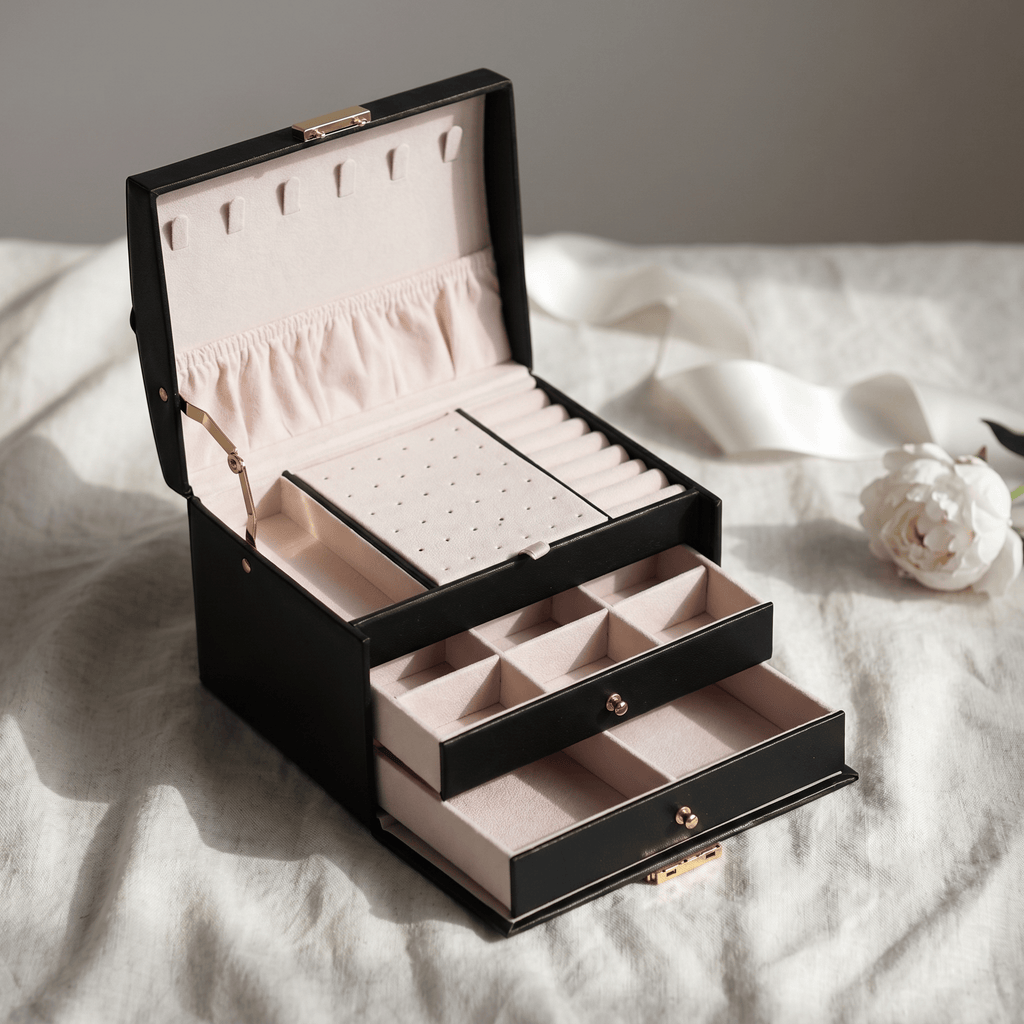 3 Layer Jewellery Box with Lock and Drawers | My Jewellery Box - My Jewellery Box