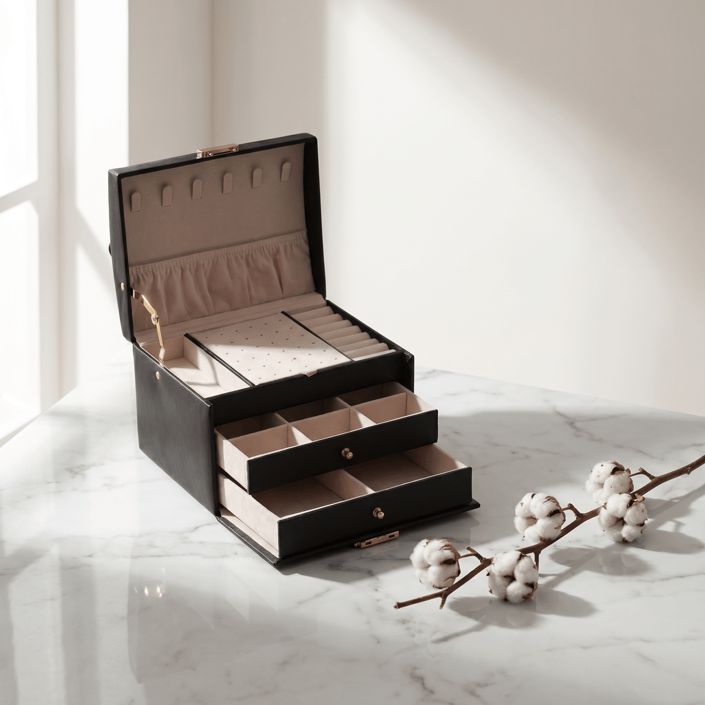 3 Layer Jewellery Box with Lock and Drawers | My Jewellery Box - My Jewellery Box
