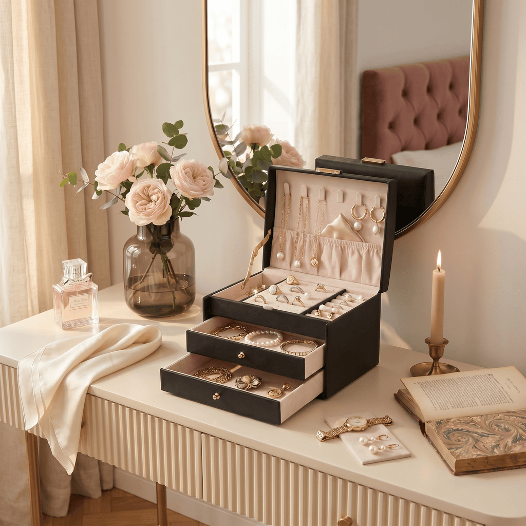 3 Layer Jewellery Box with Lock and Drawers | My Jewellery Box - My Jewellery Box