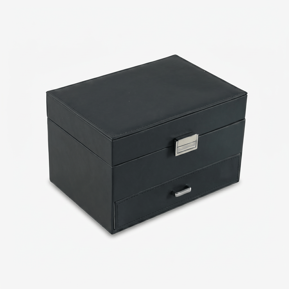 3 Layer Leather Jewellery Box With Drawers - My Jewellery Box