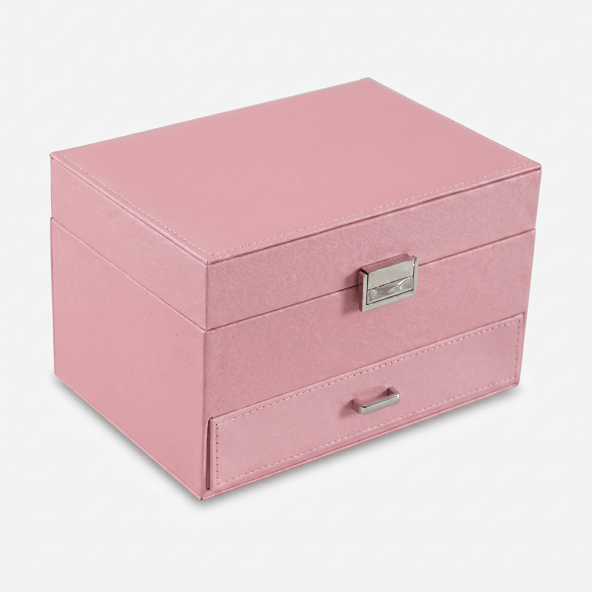 3 Layer Leather Jewellery Box With Drawers - My Jewellery Box