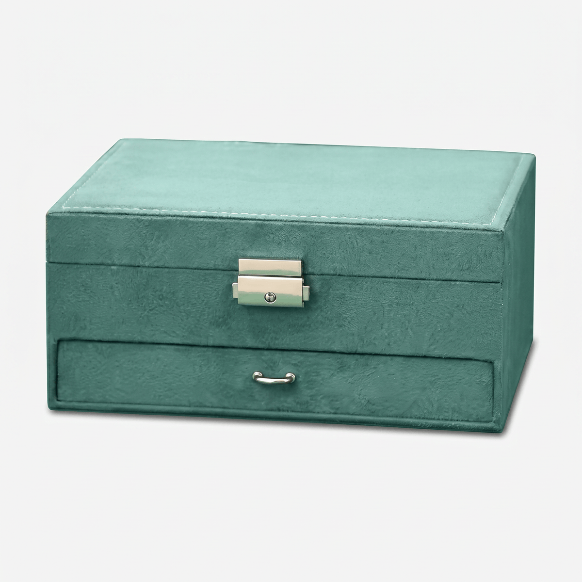 3 Layer Velvet Jewellery Box With Lock And Drawer - My Jewellery Box