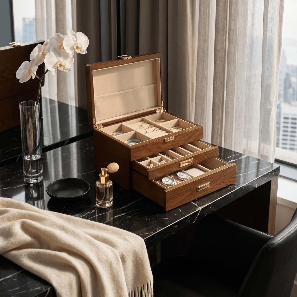 Large Wooden Jewellery Box with Drawers | My Jewellery Box - My Jewellery Box