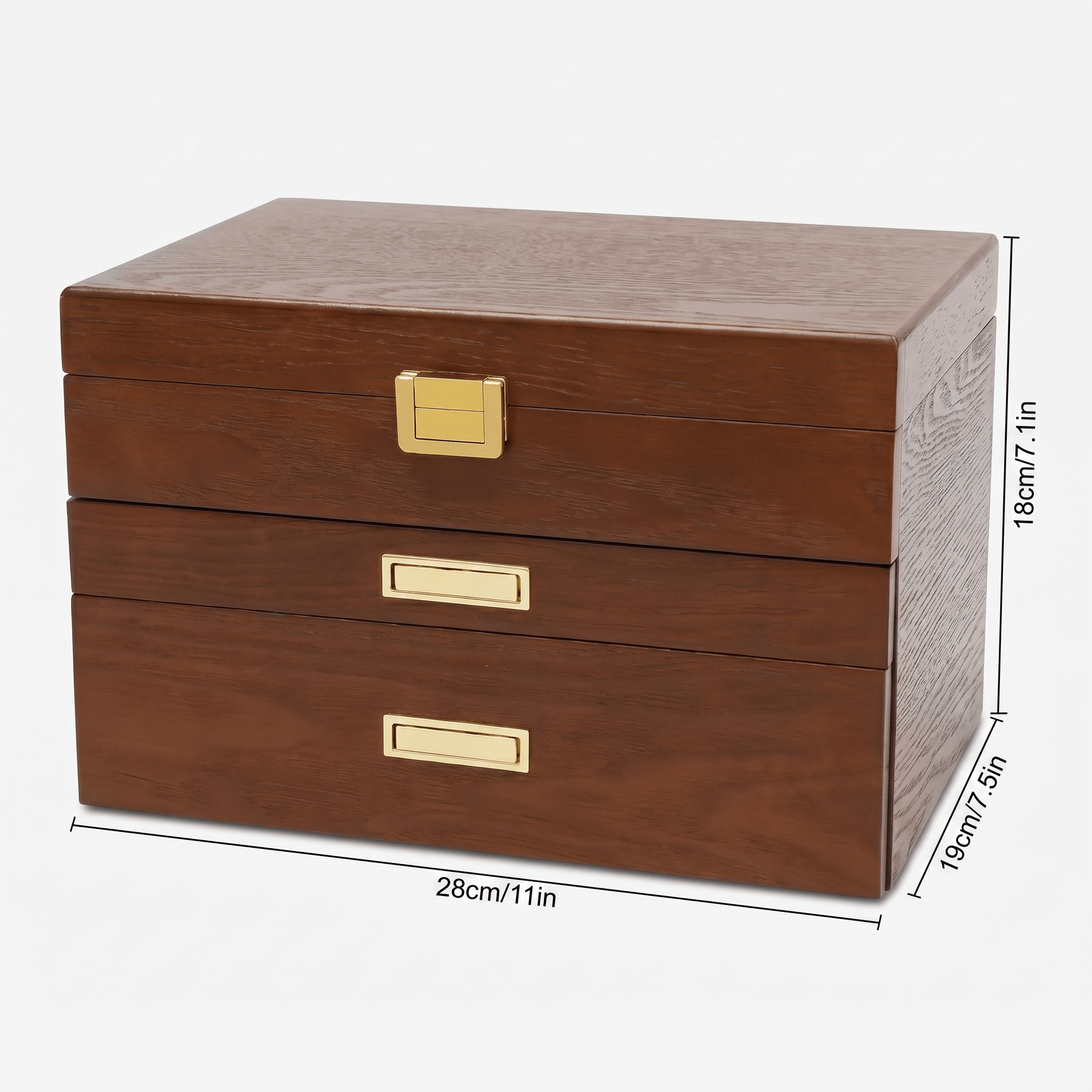 Large Wooden Jewellery Box with Drawers | My Jewellery Box - My Jewellery Box