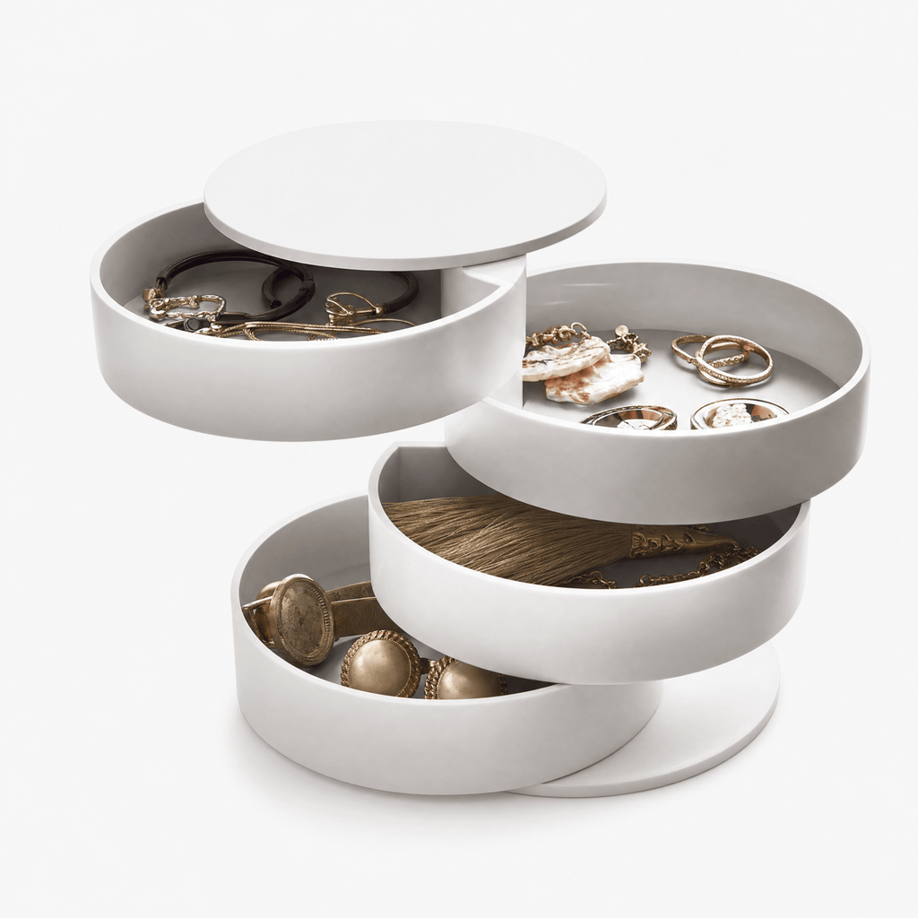 4 Layer Rotating Velvet Jewellery Box - My Jewellery Box