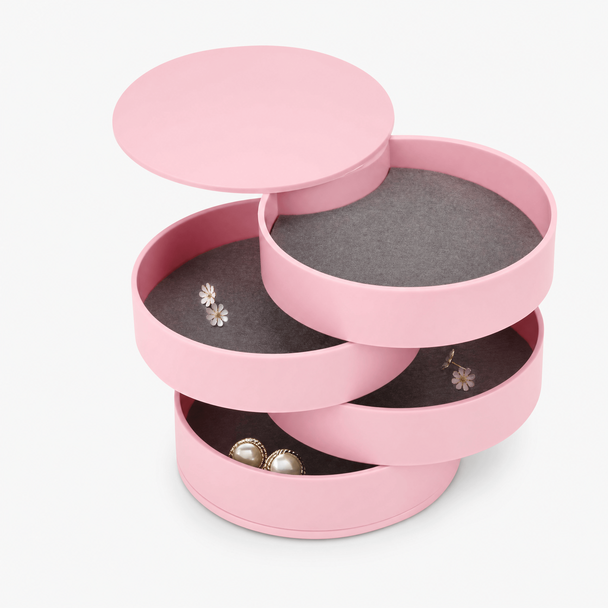 4 Layer Rotating Velvet Jewellery Box - My Jewellery Box