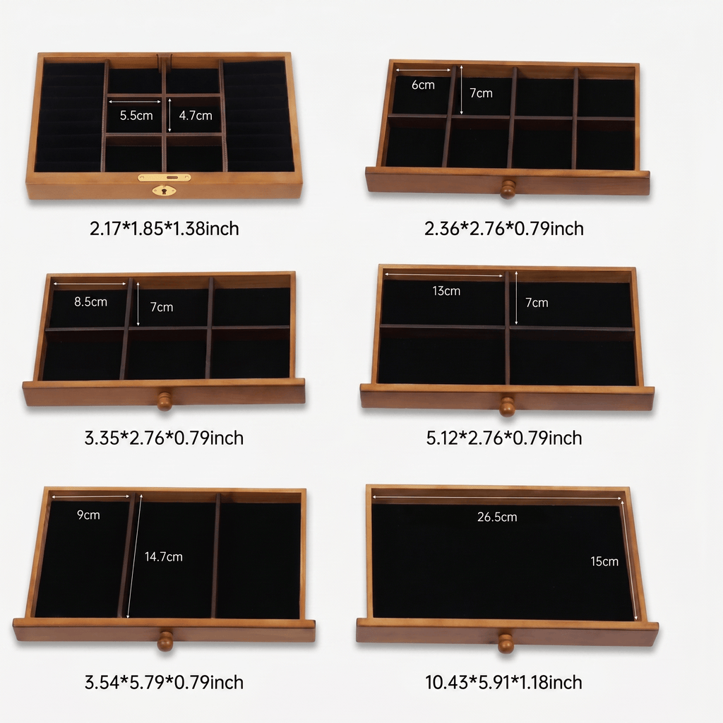6 Drawer Wooden Jewellery Box With Mirror - My Jewellery Box