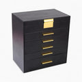 5 Drawer Leather Jewellery Box With Lock