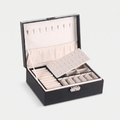 Double Layer Leather Jewellery Box With Lock - My Jewellery Box