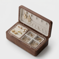 Walnut Wood Jewellery Box with Velvet Compartments
