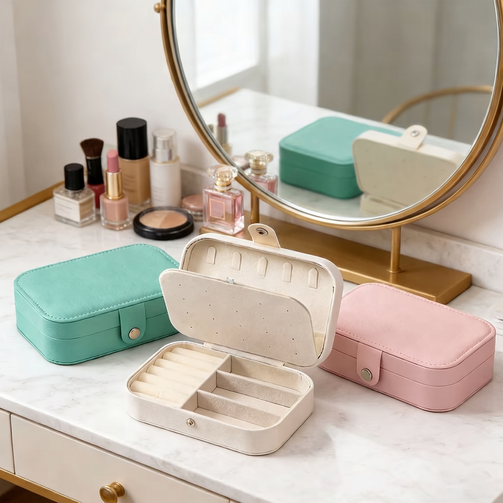 Small Travel Leather Jewellery Box