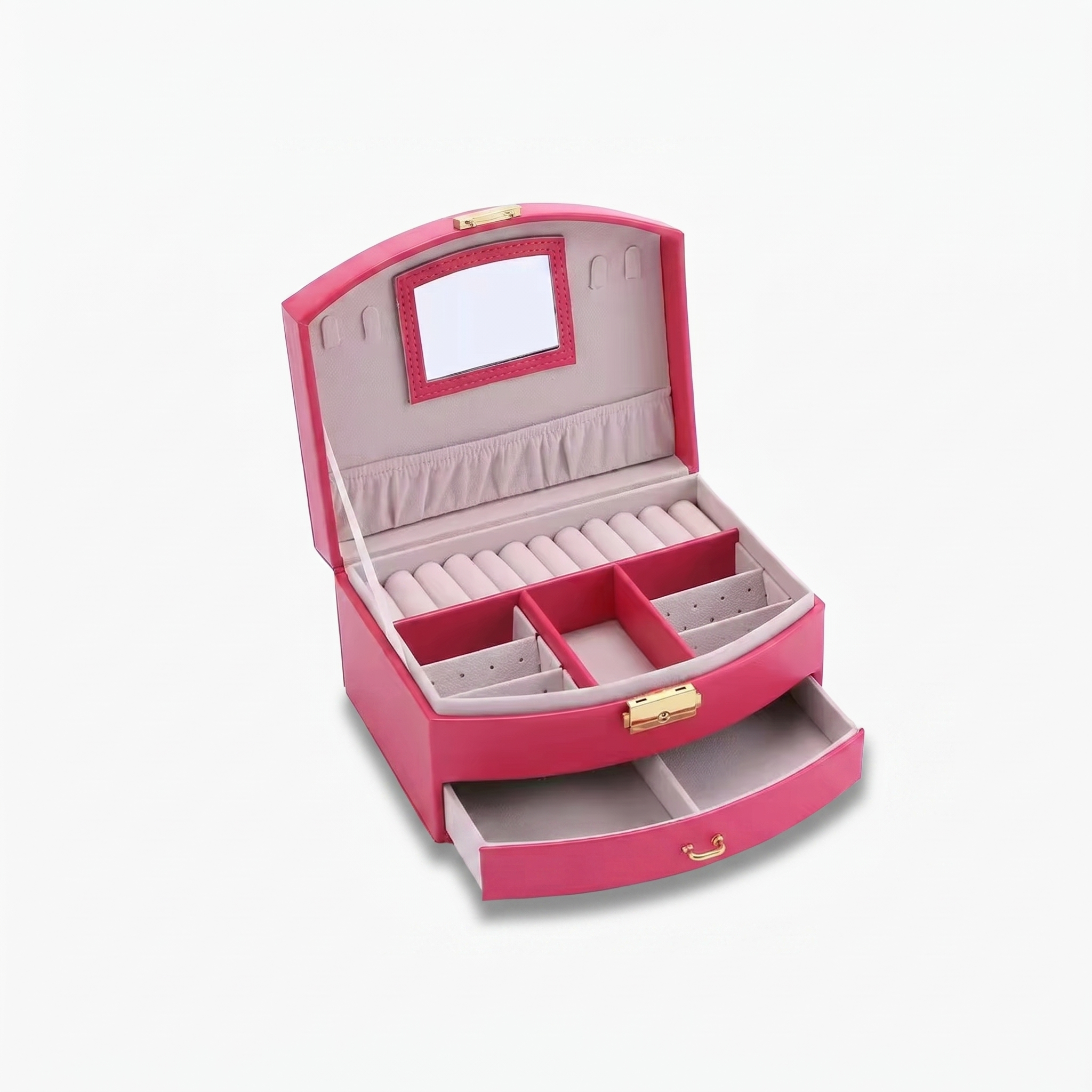 Leather Travel Jewellery Box With Mirror