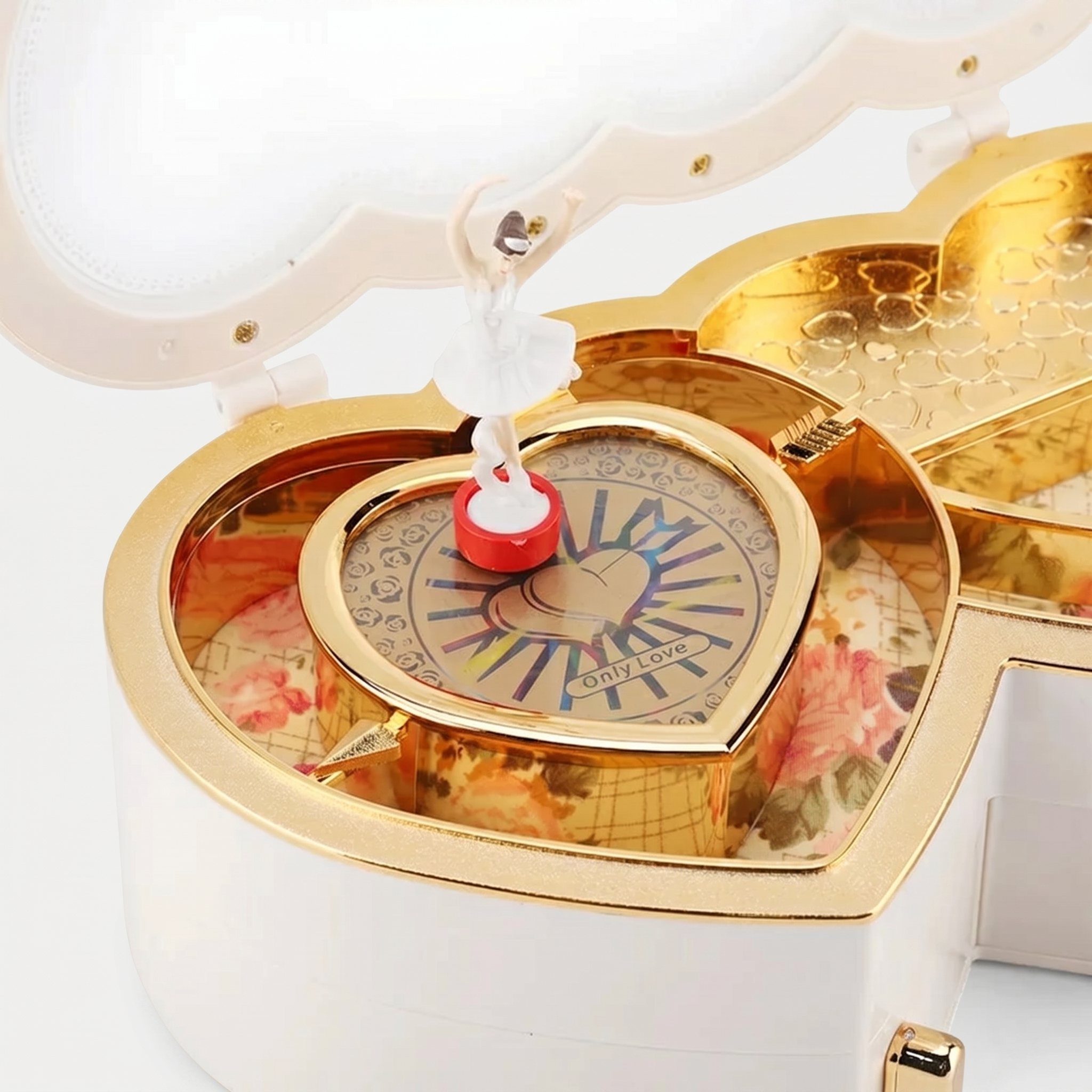 Heart Musical Ballerina Jewellery Box