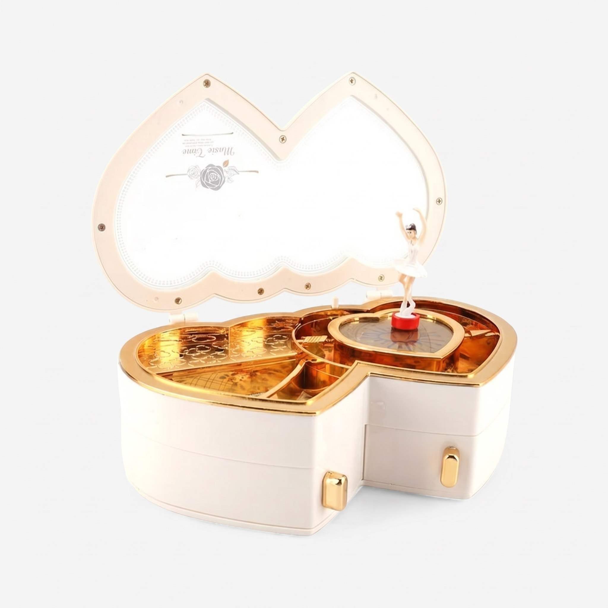 Heart Musical Ballerina Jewellery Box