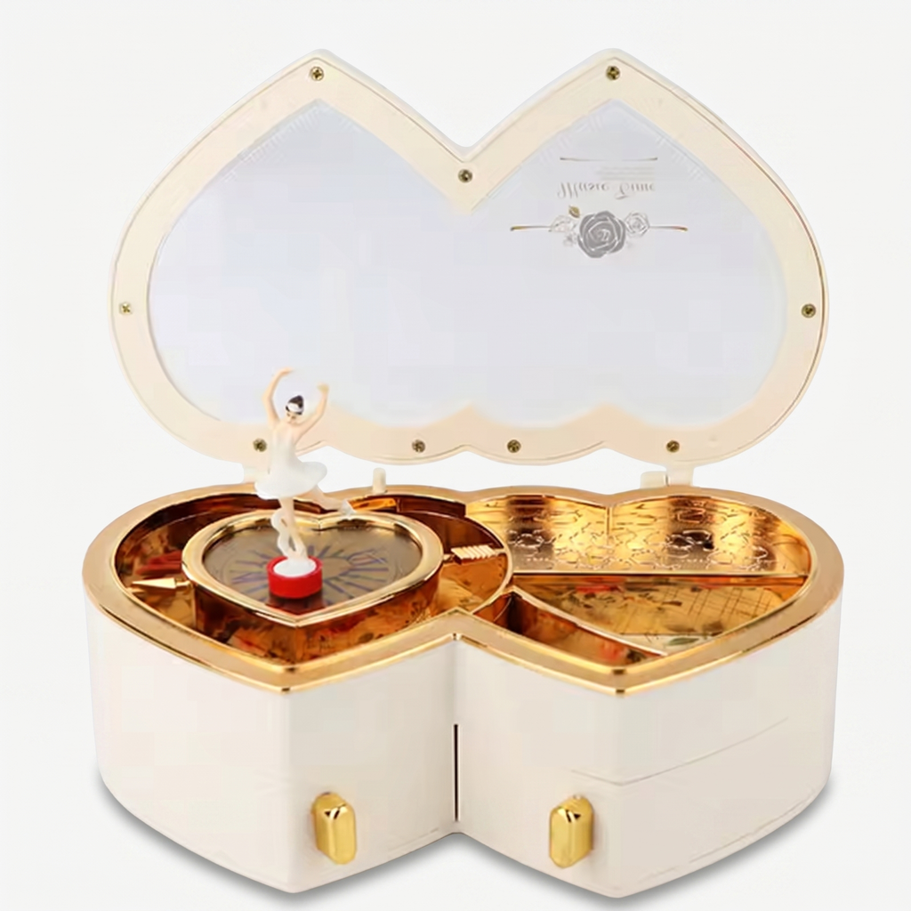 Heart Musical Ballerina Jewellery Box