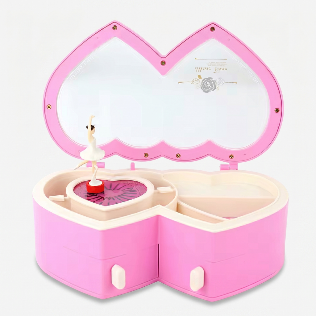 Heart Musical Ballerina Jewellery Box