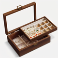 Large Wooden Jewellery Box With Glass Lid