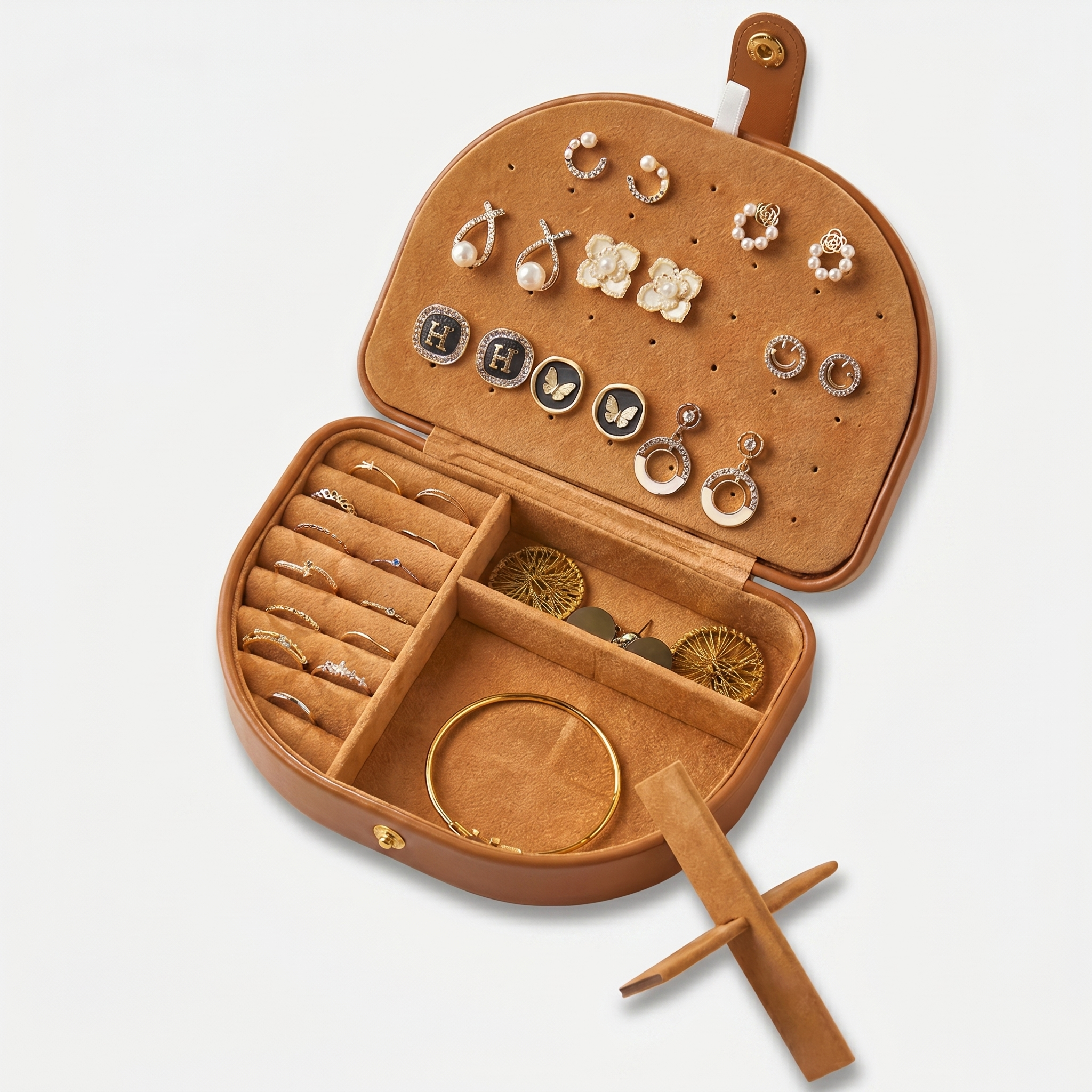 Vintage Travel Leather Jewellery Box
