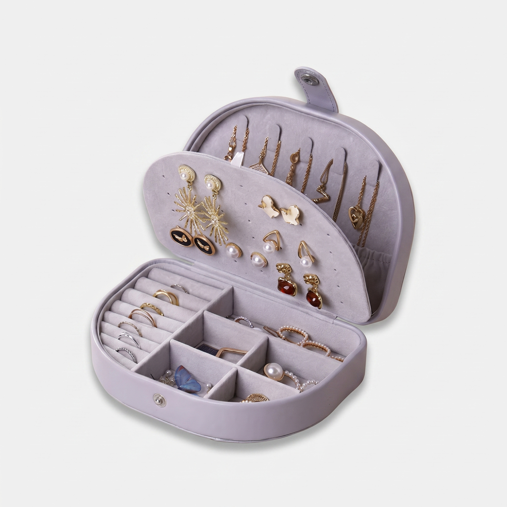 Vintage Travel Leather Jewellery Box