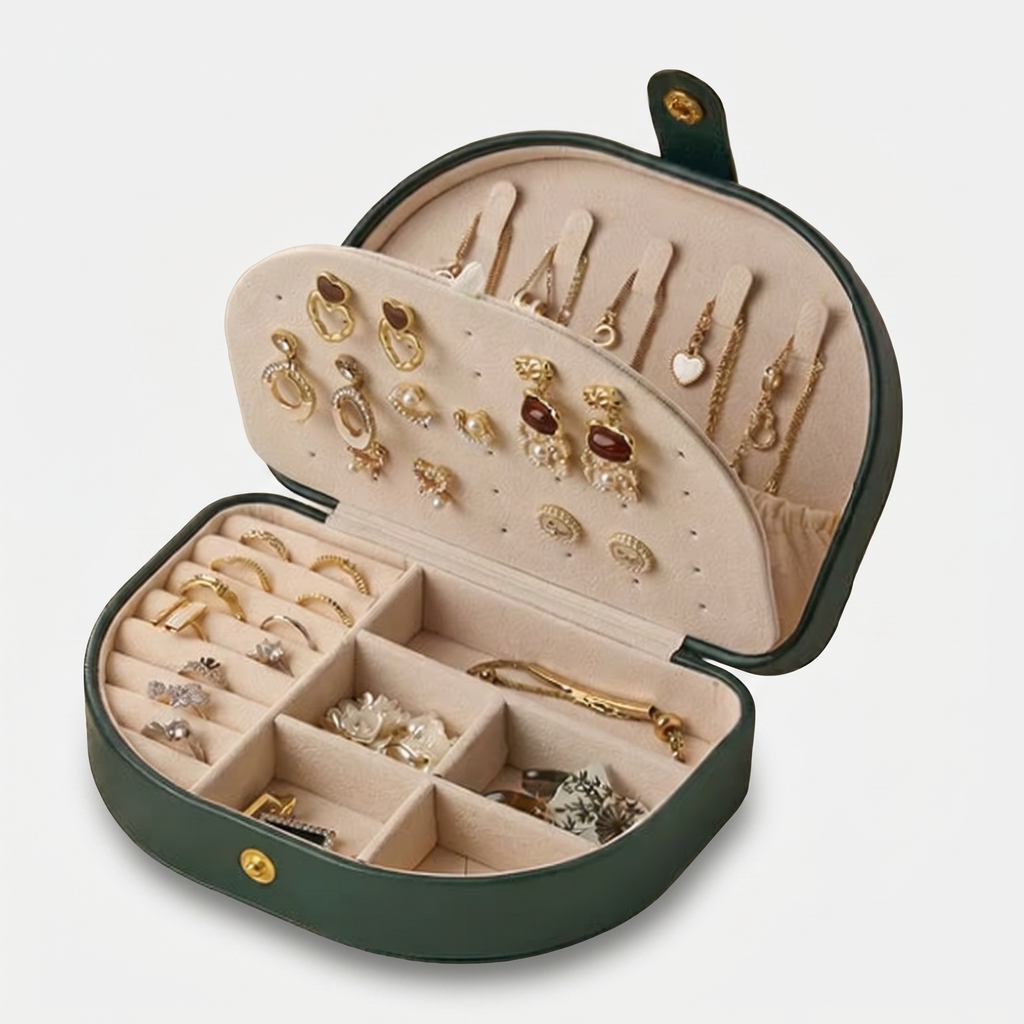 Vintage Travel Leather Jewellery Box