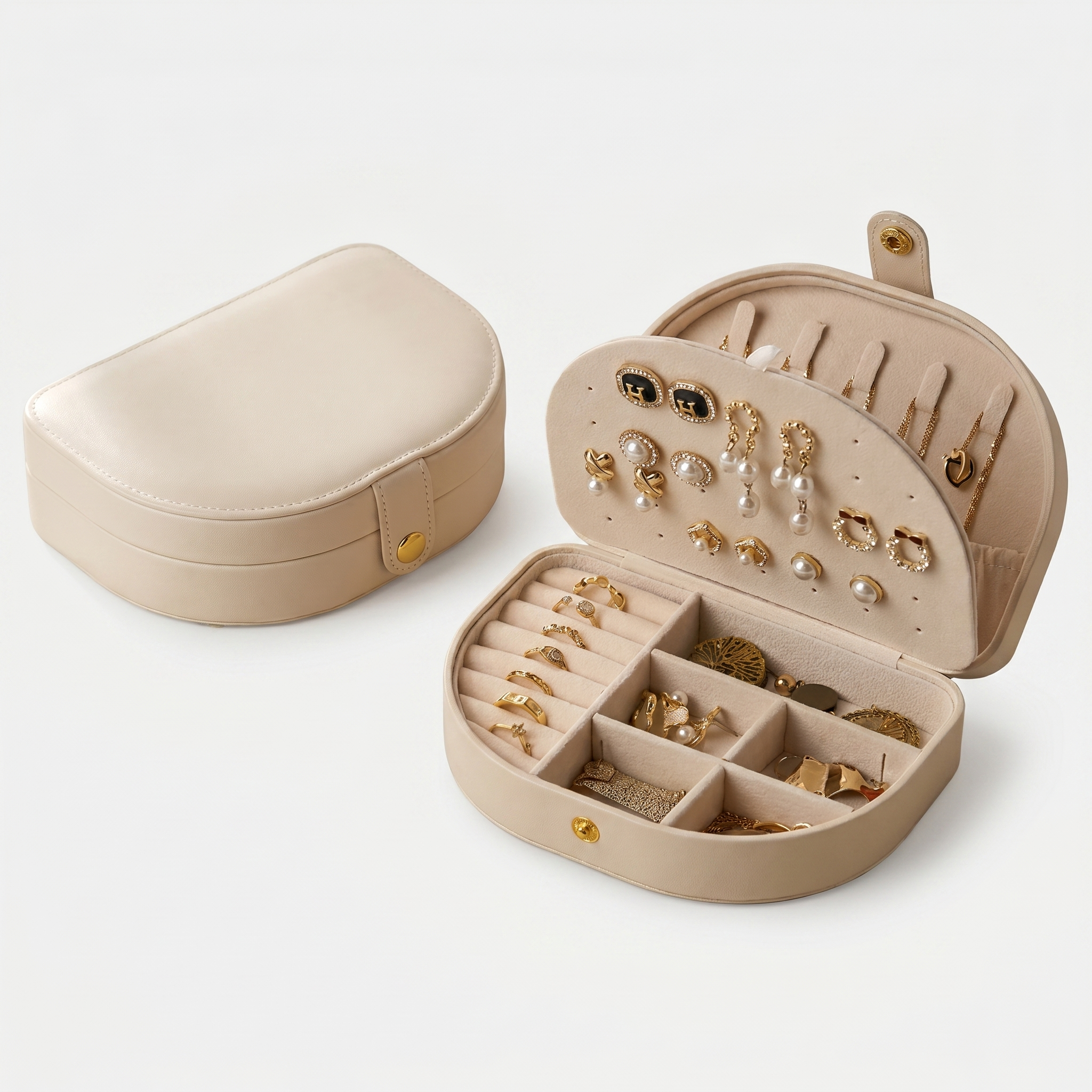 Vintage Travel Leather Jewellery Box