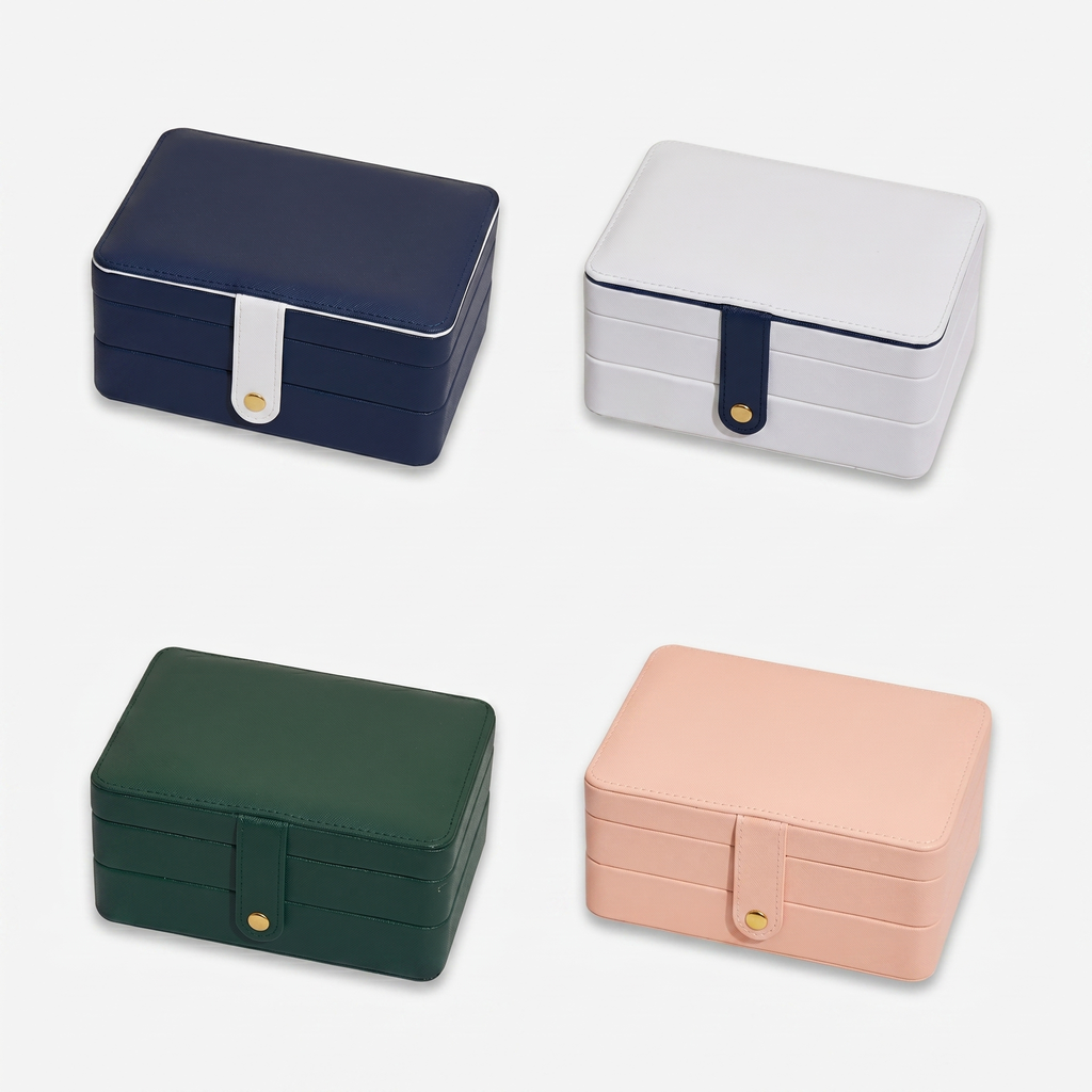 Leather Jewellery Box With Necklace Hooks