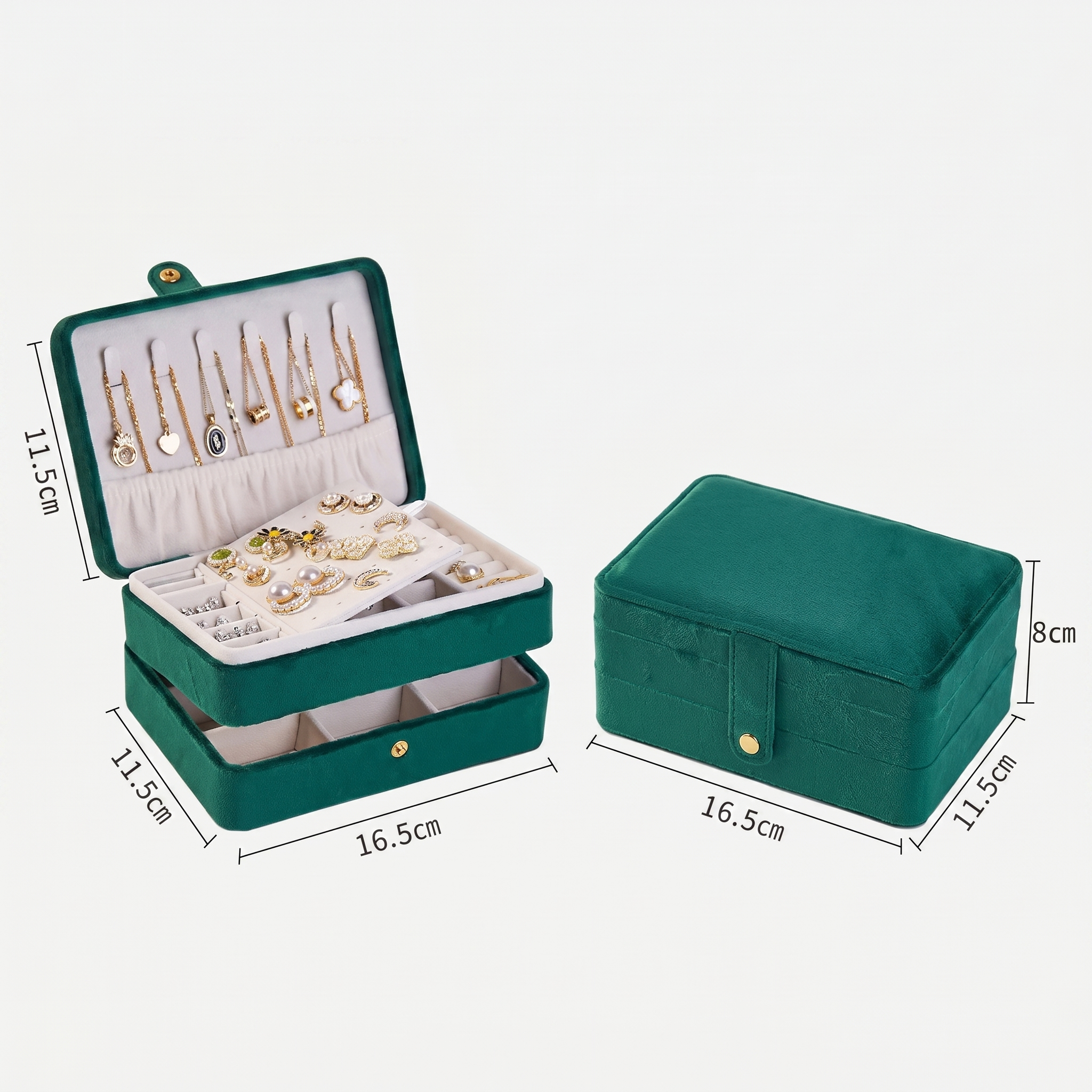 2 Layer Velvet Travel Jewellery Box