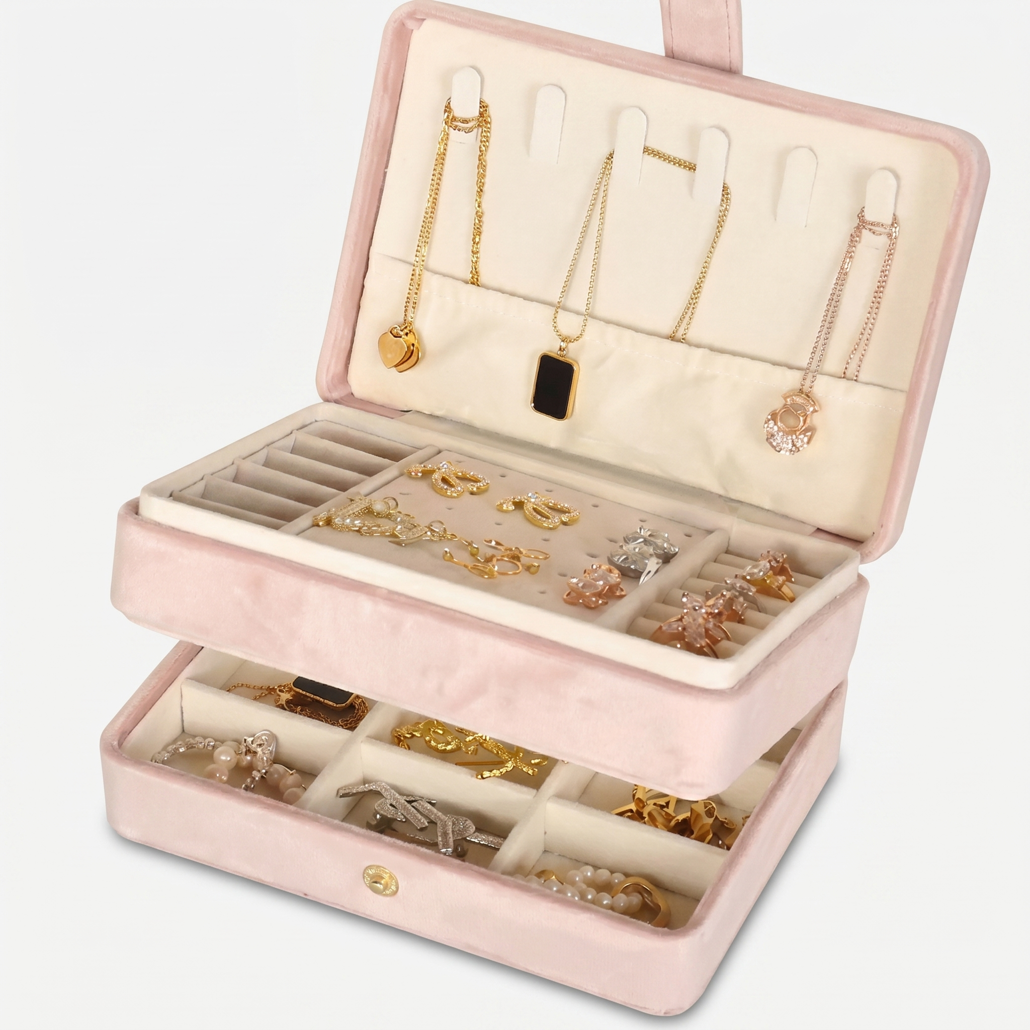 2 Layer Velvet Travel Jewellery Box