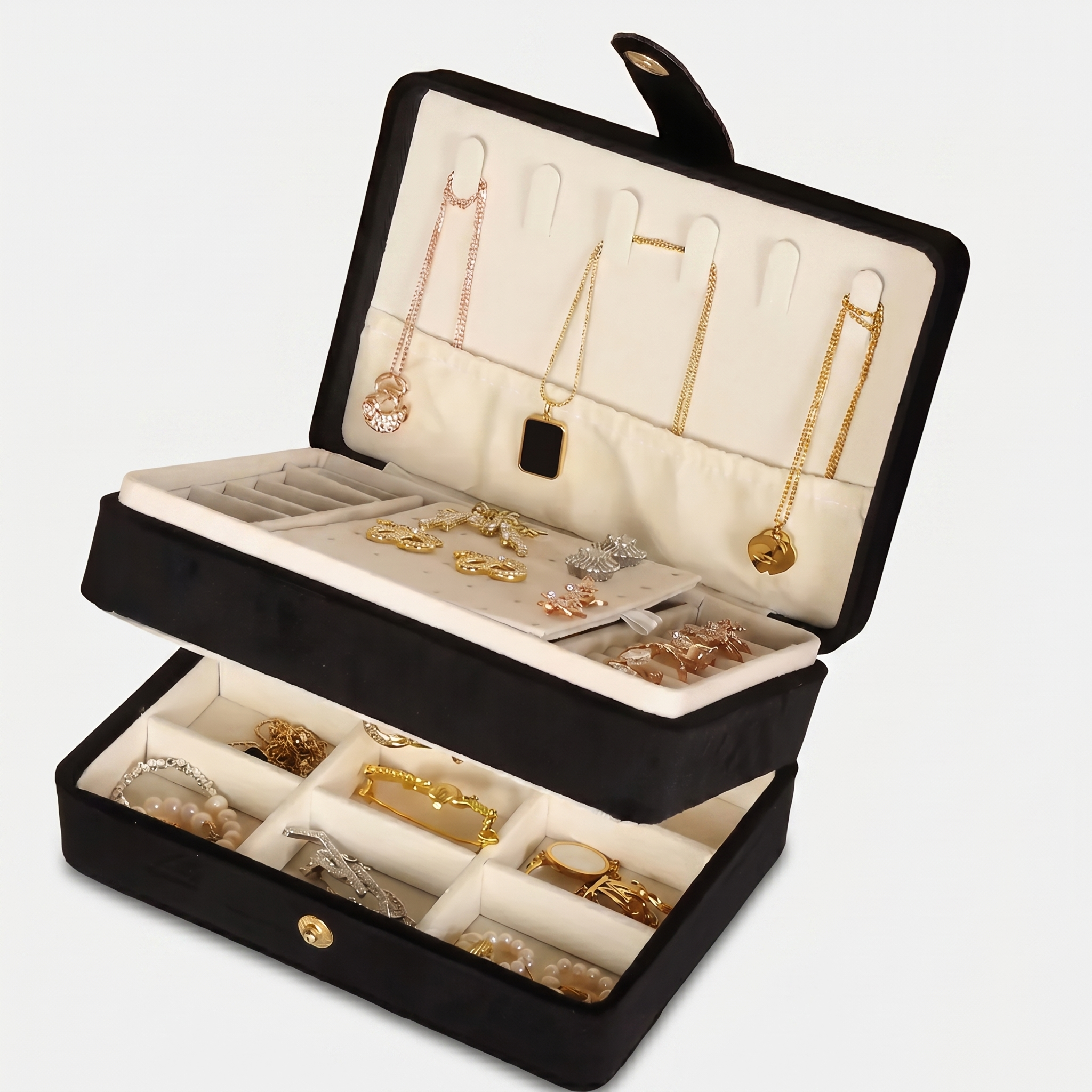 2 Layer Velvet Travel Jewellery Box