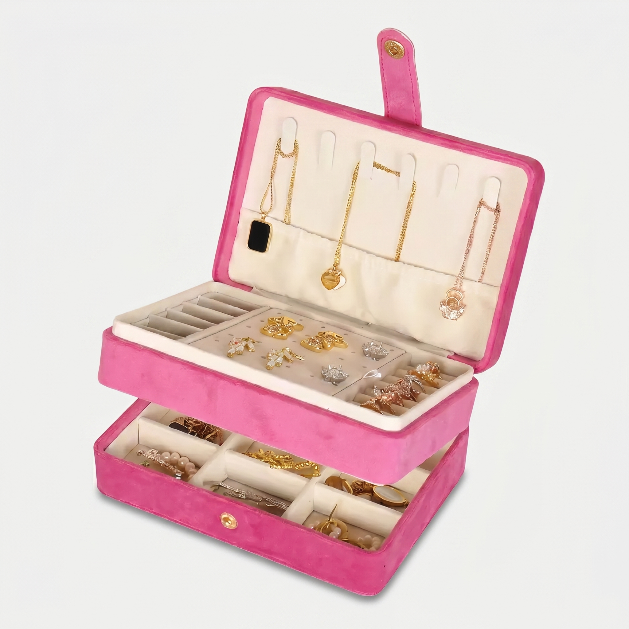 2 Layer Velvet Travel Jewellery Box