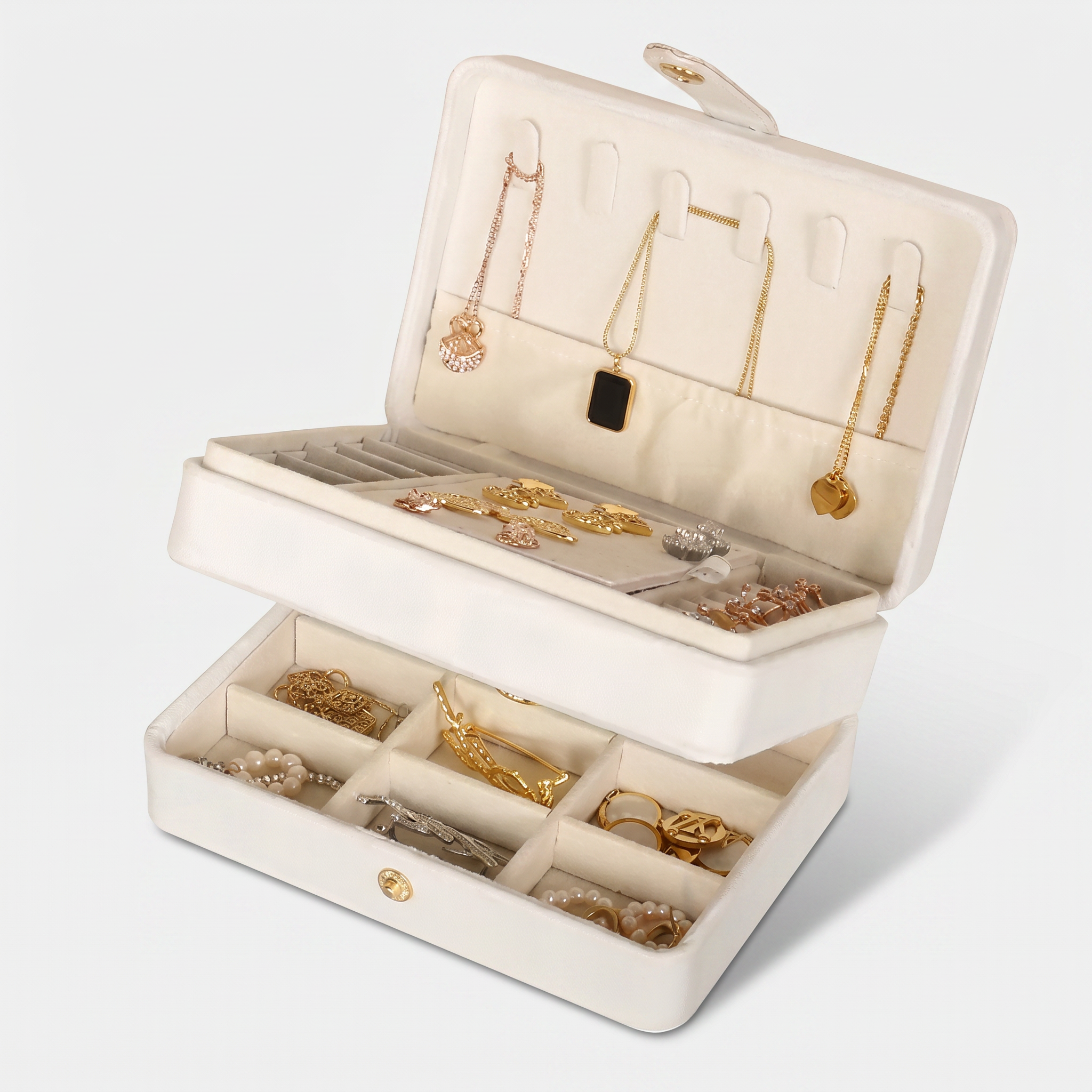 2 Layer Velvet Travel Jewellery Box