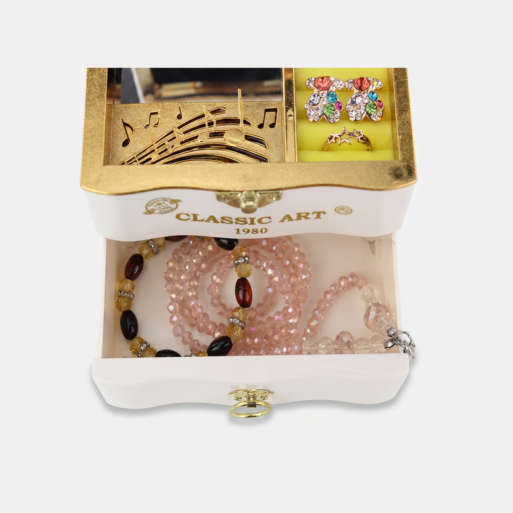 Piano Musical Jewellery Box With Rotating Ballerina