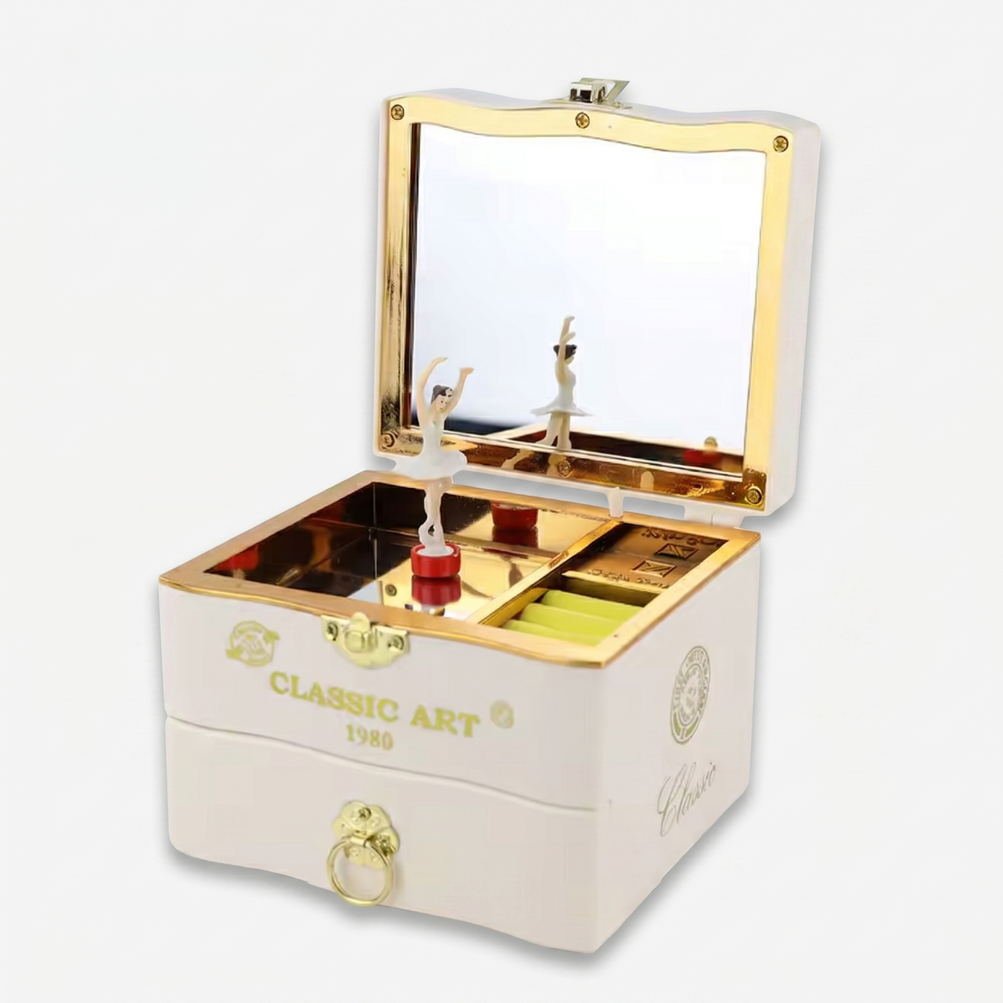 Piano Musical Jewellery Box With Rotating Ballerina