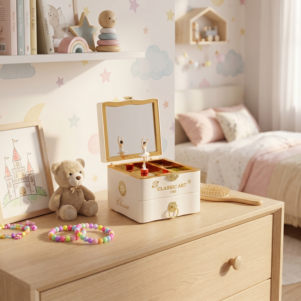 Piano Musical Jewellery Box With Rotating Ballerina