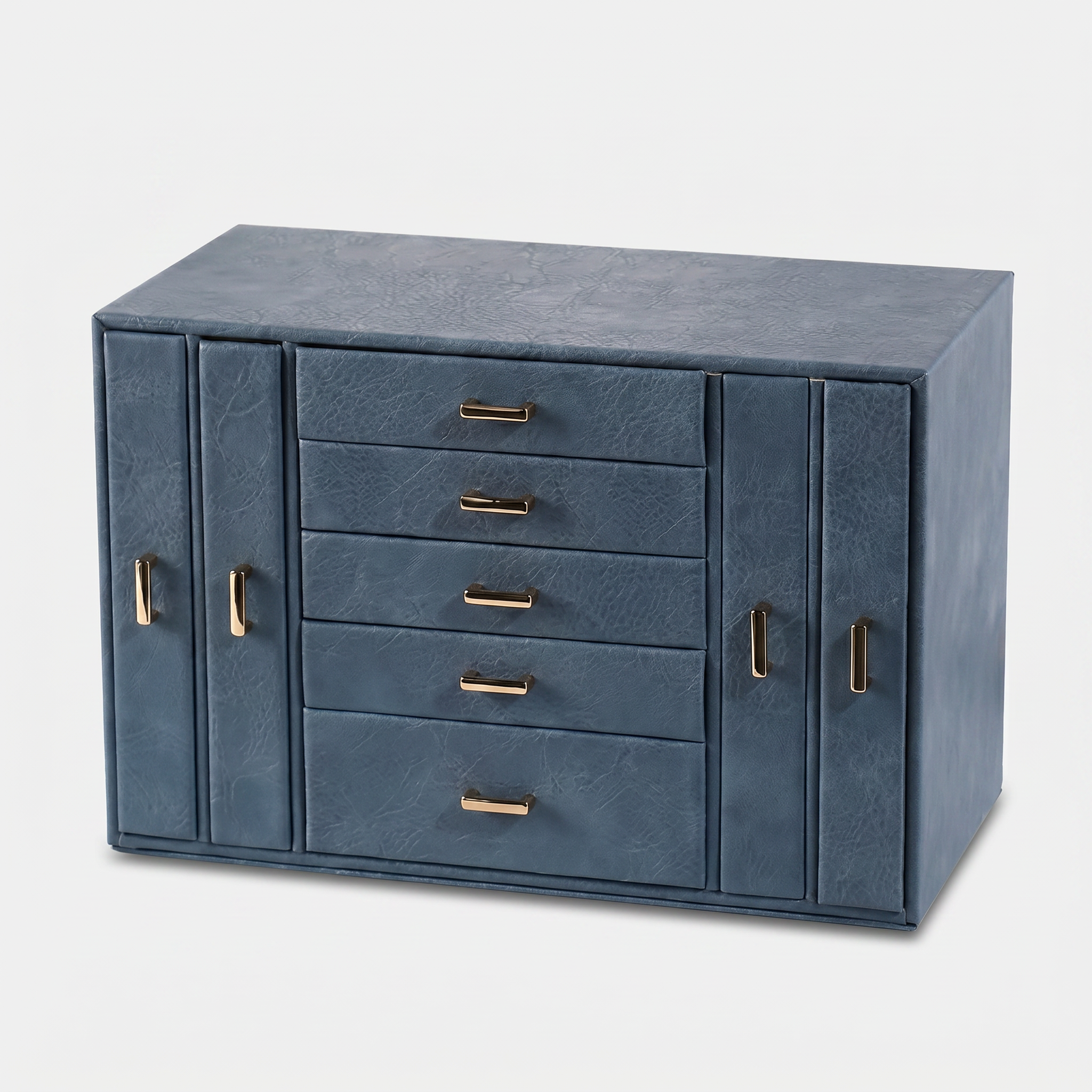 Large Multi-Layer Leather Jewellery Box With Drawers