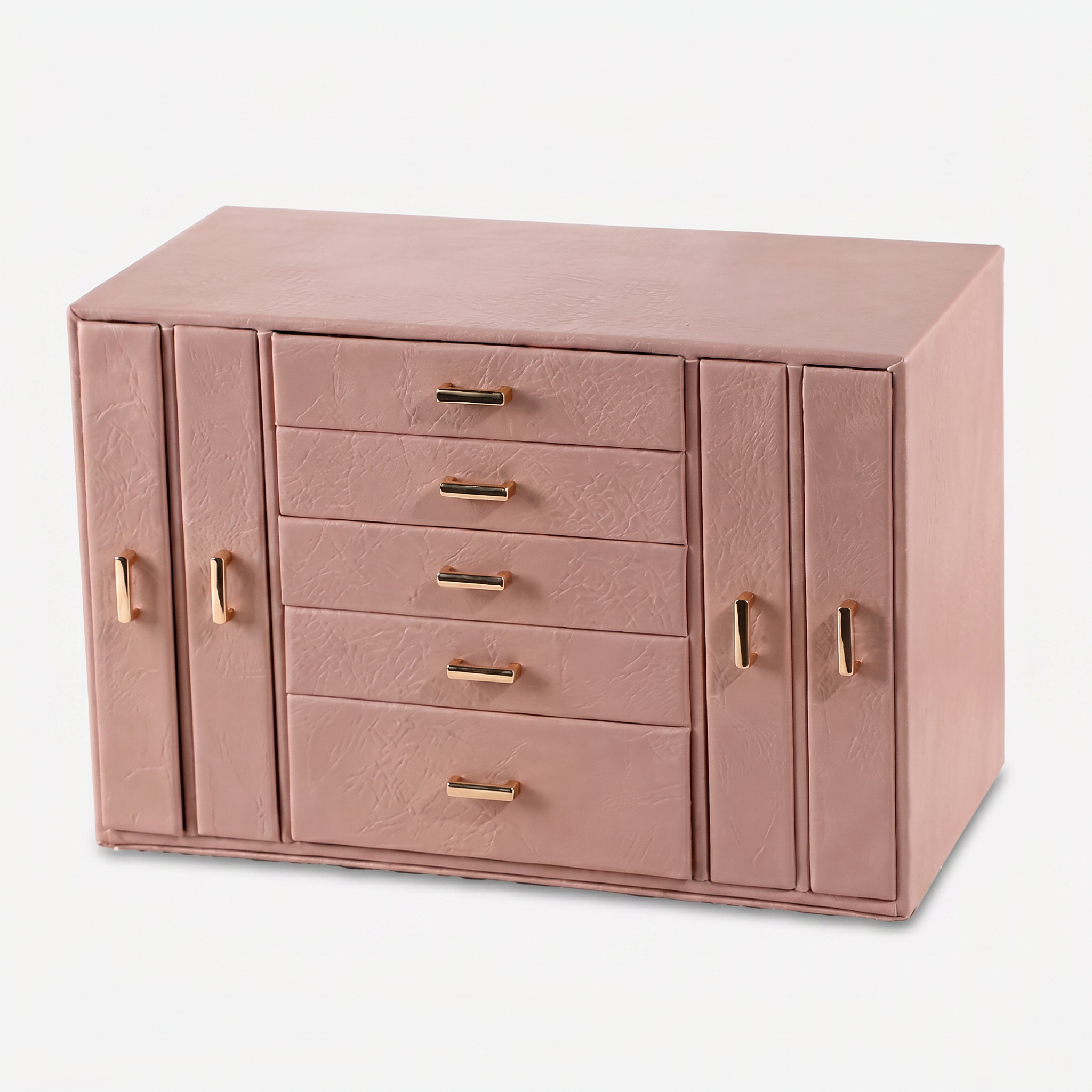 Large Multi-Layer Leather Jewellery Box With Drawers