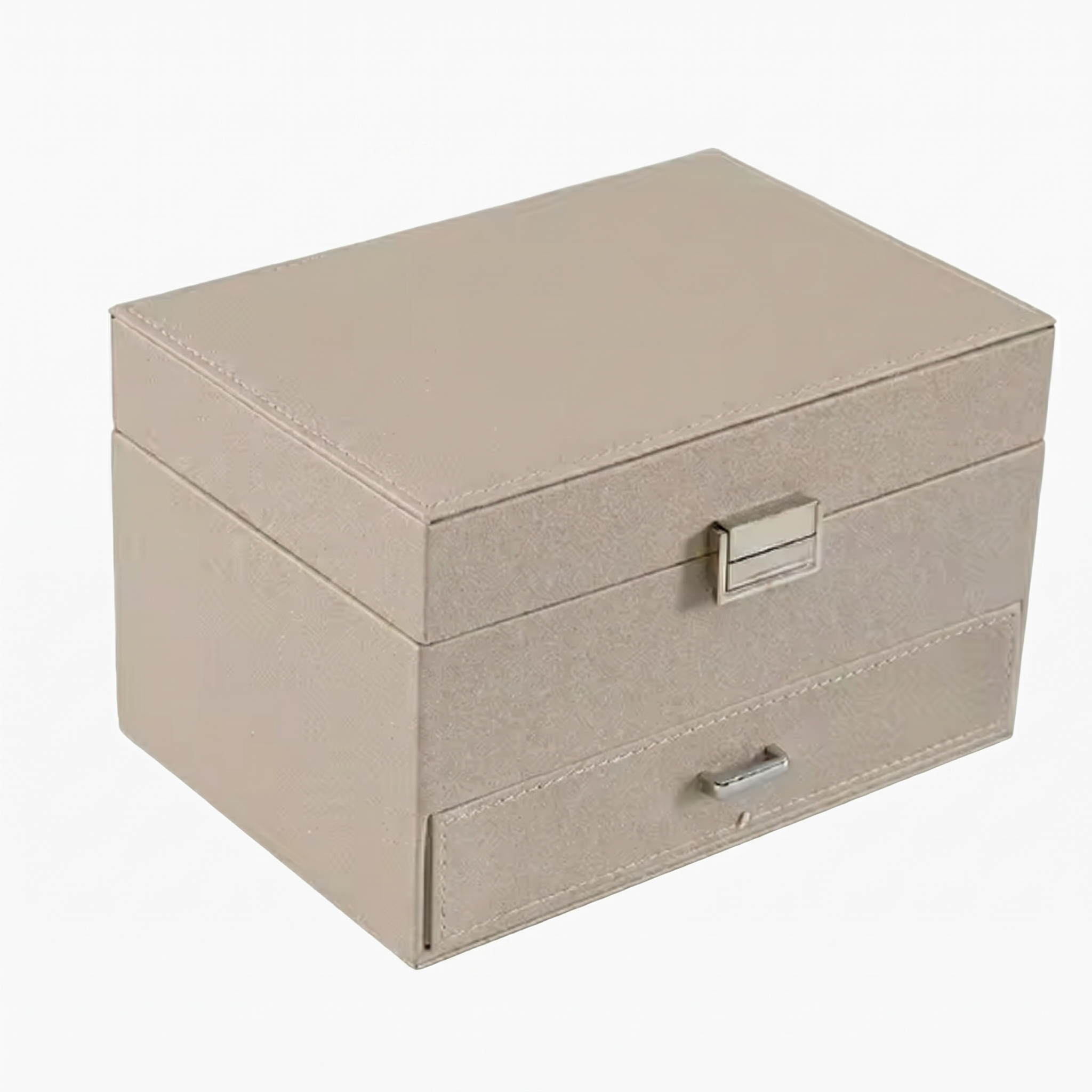 3 Layer Leather Jewellery Box With Drawers